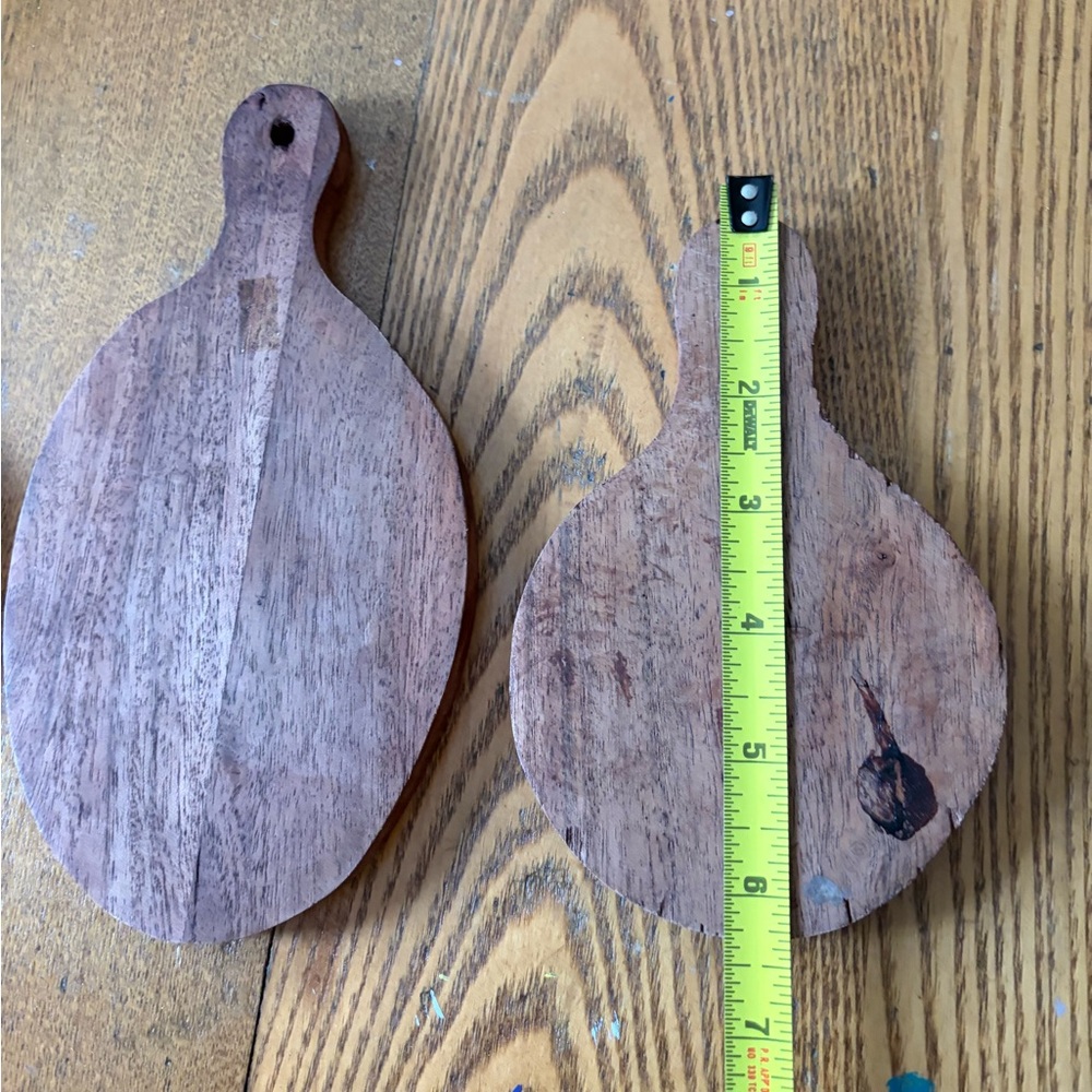 Primitive Rustic Brown Wooden Cutting Board Set - Picture 6 of 9